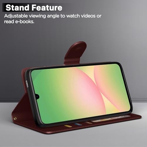Pikkme Flip Cover for Samsung Galaxy M17 5G / A17 5G / F17 5G Leather Finish | Inside TPU with Card Pockets | Wallet Stand and Shock Proof | Complete Protection Flip Case(Brown) - Image 3