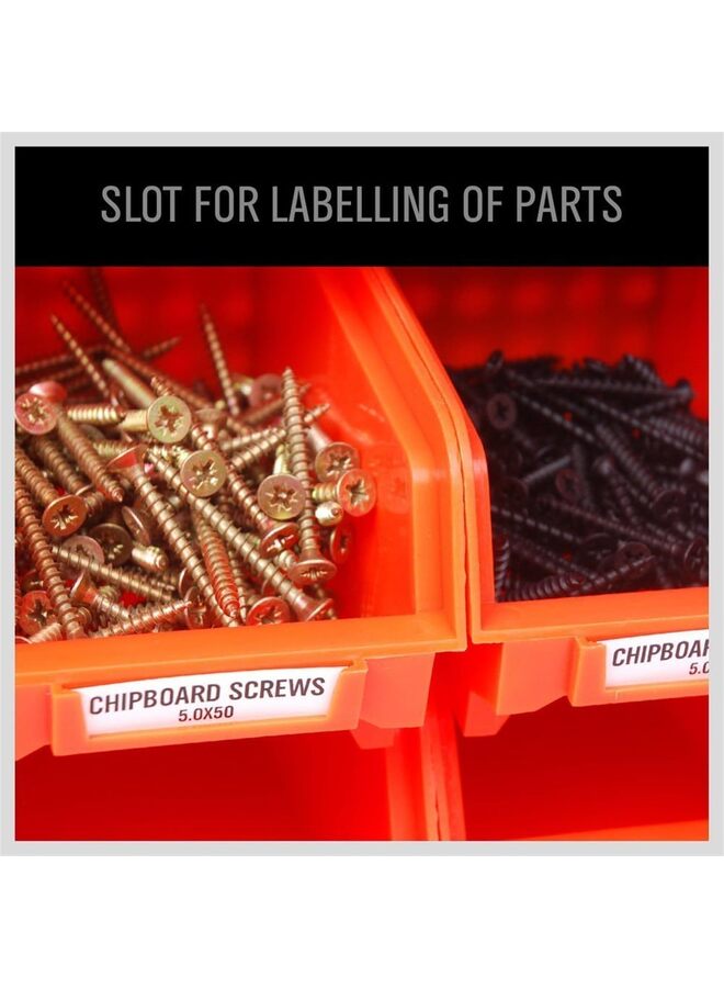 30 PCS Wall Mounted Storage Bins Parts Rack Organizer Garage Plastic Shop Tool for Men's Gift, Blue, Red - Image 3