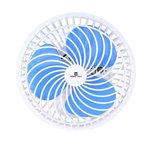HOME TREE Home Tree 9WHITEBLUE 225 mm Energy Saving 3 Blade Wall Fan white blue Pack of 1  - Image 1