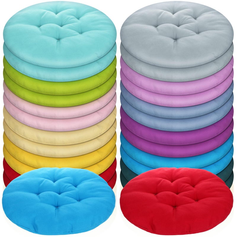 Tinideya 24 Pcs Round Floor Cushions Floor Pillows Meditation Seat Pillows Flexible Seating for Adults Kids, Chair Cushions for Classroom, Nursery, Living Room, Yoga(Medium 15.7 Inch,Multi Color) - Image 1