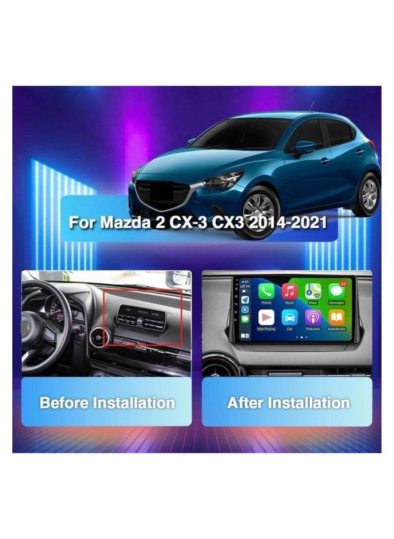 SHEZA STAR - Android Car Stereo for Mazda CX-3 CX3 2014-2021 8GB RAM 128GB ROM Support SIM Card, Carplay, Mirror Link Wi-Fi BT, Radio GPS Navigation, 9 Inch IPS Touch Screen with AHD Camera Included - Image 1