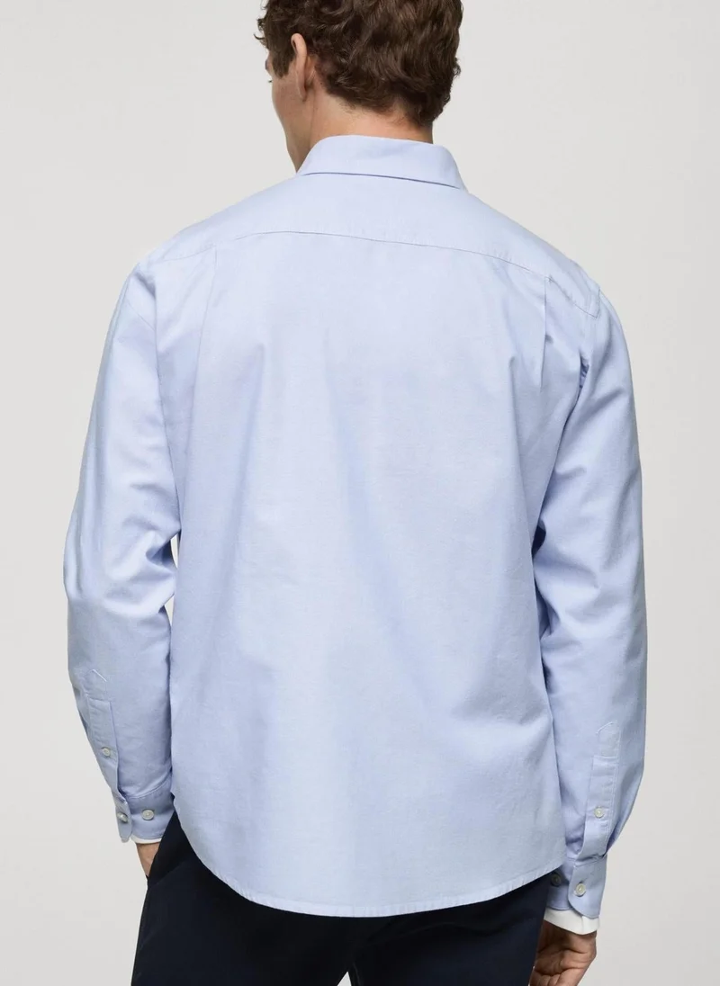 Mango Man oxford long sleeve regular fit shirt