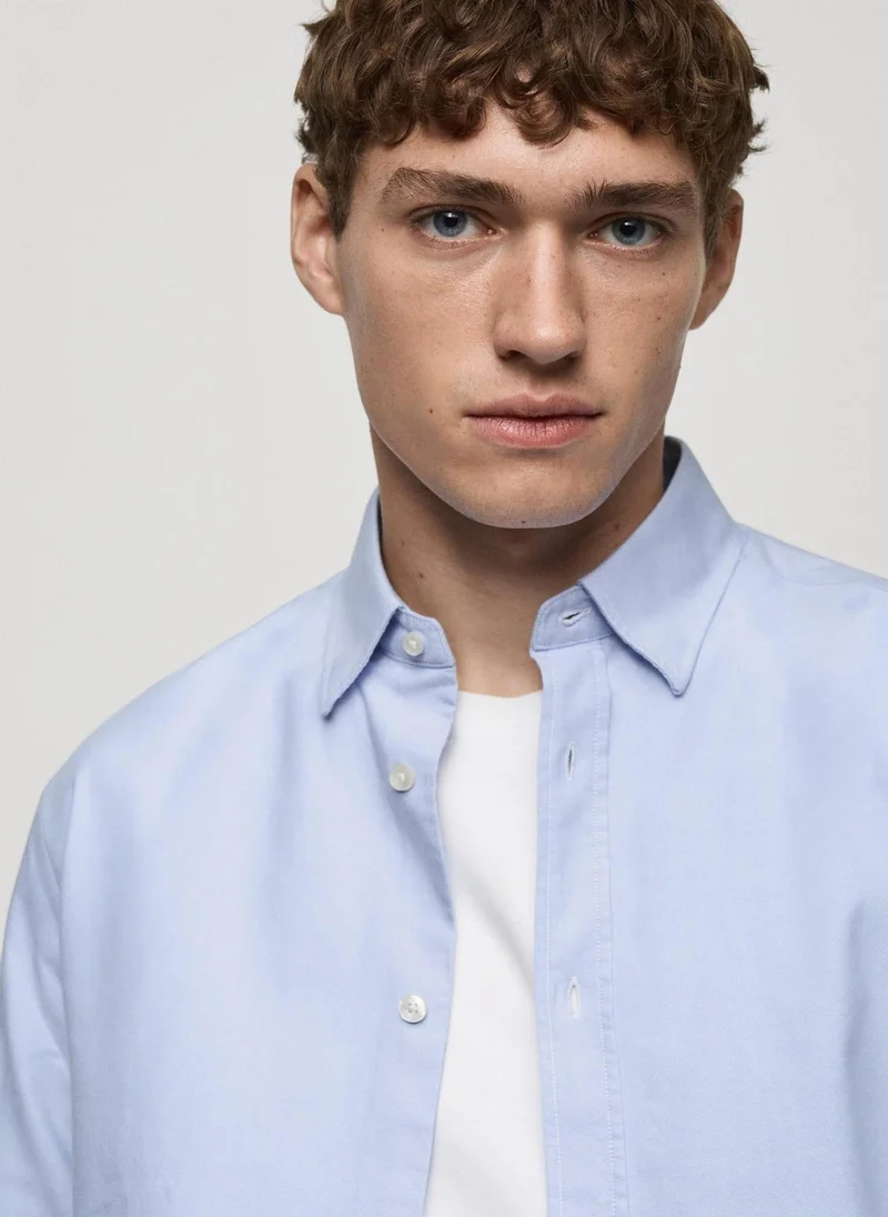 Mango Man oxford long sleeve regular fit shirt
