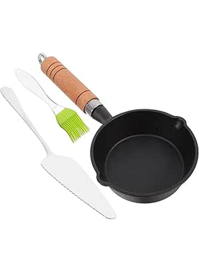 Mini Cast Iron Skillet Nonstick Omelette Pan With Lid For Small Egg Cooking - Image 1