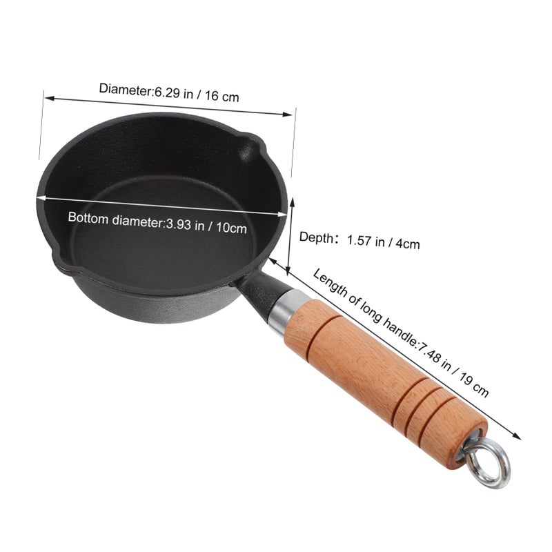 Mini Cast Iron Skillet Nonstick Omelette Pan With Lid For Small Egg Cooking - Image 3