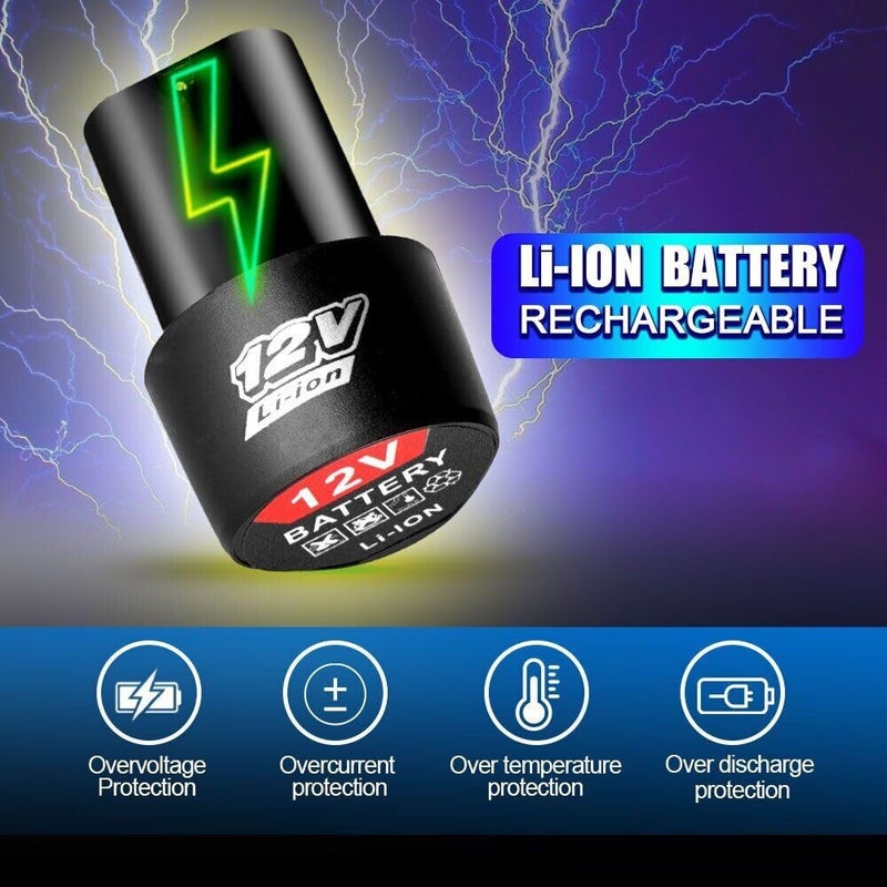MLD MLD 12V LithiumIon battery kgpro for Cordless Drills Cordless Screwdriver BTRT801 Material Plastic12V4pcs  - Image 5