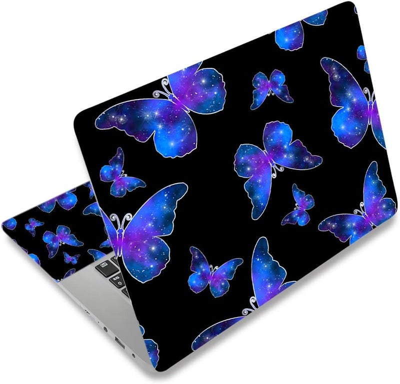 Laptop Skin Sticker Decal,12" 13" 13.3" 14" 15" 15.4" 15.6 inch Laptop Skin Sticker Cover Art Decal Protector Notebook PC (Purple Butterflies)