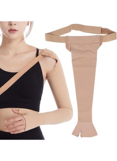 klarako Lymphedema Compression Arm Sleeve, Thumb Lymph Edema arm Sleeve, Polyurethane Post Mastectomy Support Arm Sleeve for Swelling Support(XL-Left)  - Image 1