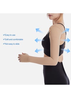 klarako Lymphedema Compression Arm Sleeve, Thumb Lymph Edema arm Sleeve, Polyurethane Post Mastectomy Support Arm Sleeve for Swelling Support(XL-Left)  - Image 3