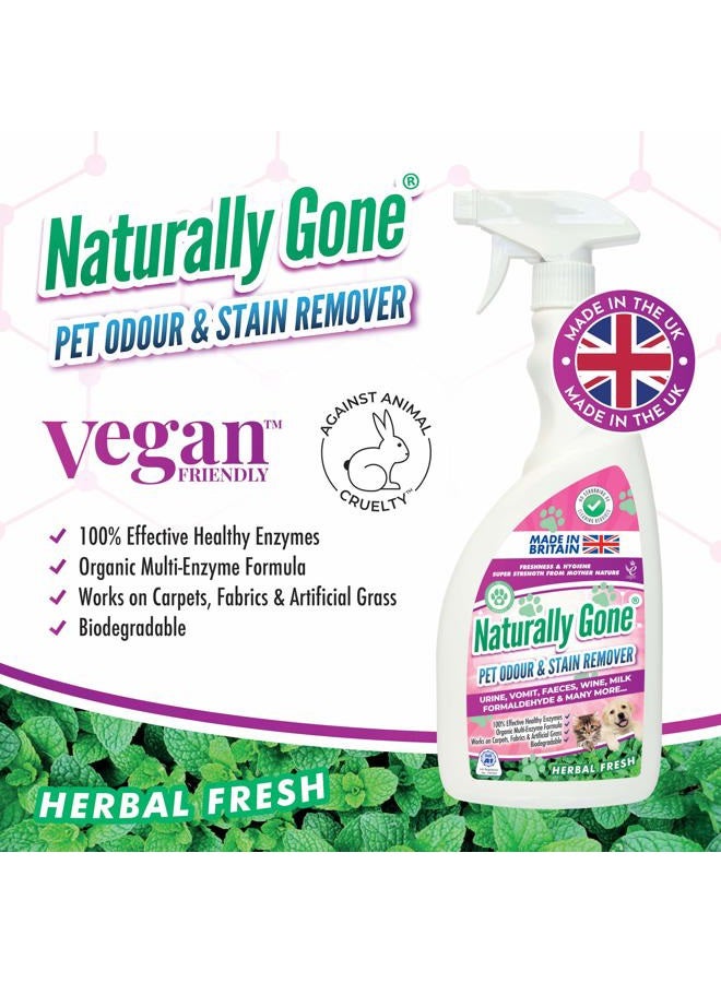 airpure NATURALLY GONE Pet Odour Eliminator by Airpure, Heat Sealed Cap, Enzyme Cleaner Removes Smells and Stains, Cat Litter Freshener, Works on Urine, Vomit, Faeces and More - HERBAL FRESH Fragrance - Image 3