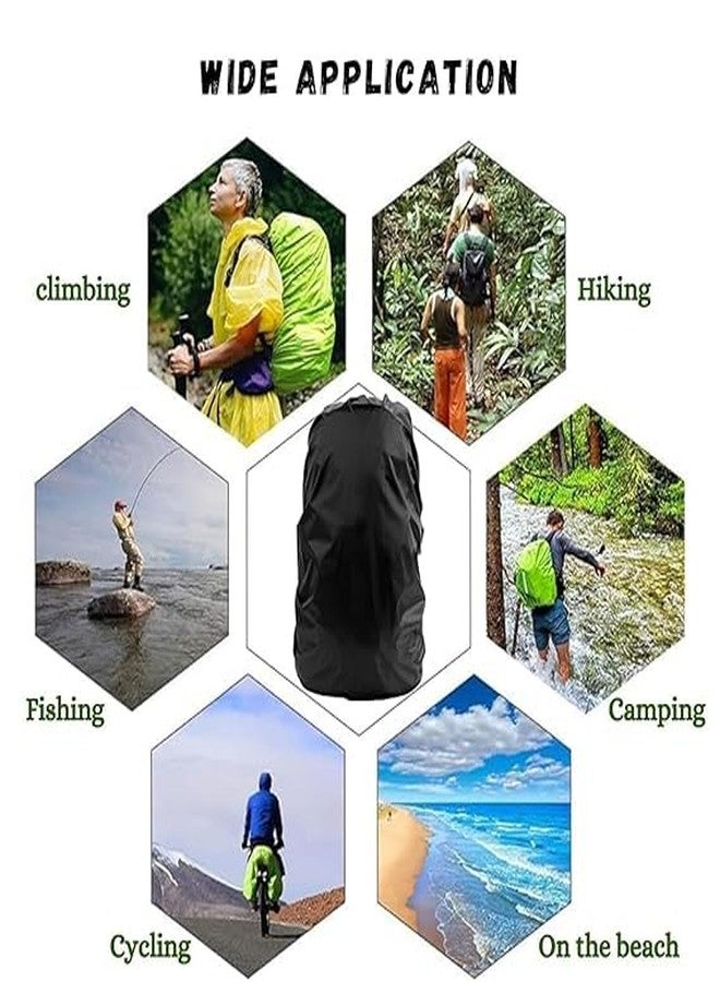 BKQPTL Waterproof Luggage Backpack Rain Cover - Dustproof Travel Rucksack Bag Cover with Adjustable Buckles & Elastic for Laptop, School,Bicycling,Hiking, Camping & Trekking (Black) (2) - Image 5