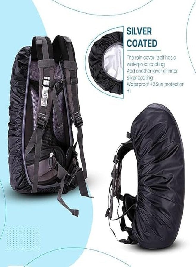 BKQPTL Waterproof Luggage Backpack Rain Cover - Dustproof Travel Rucksack Bag Cover with Adjustable Buckles & Elastic for Laptop, School,Bicycling,Hiking, Camping & Trekking (Black) (2) - Image 3