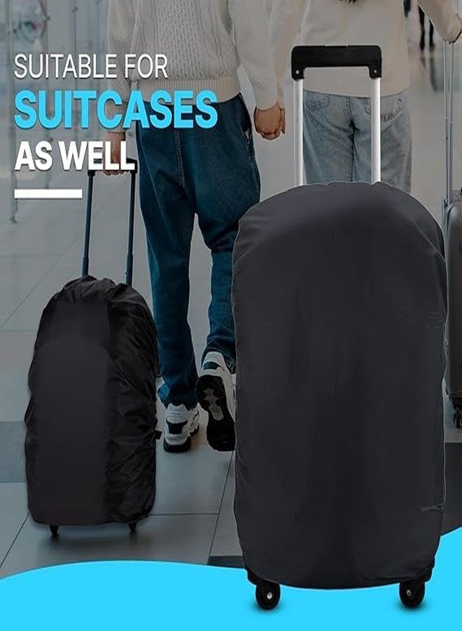 BKQPTL Waterproof Luggage Backpack Rain Cover - Dustproof Travel Rucksack Bag Cover with Adjustable Buckles & Elastic for Laptop, School,Bicycling,Hiking, Camping & Trekking (Black) (2) - Image 4