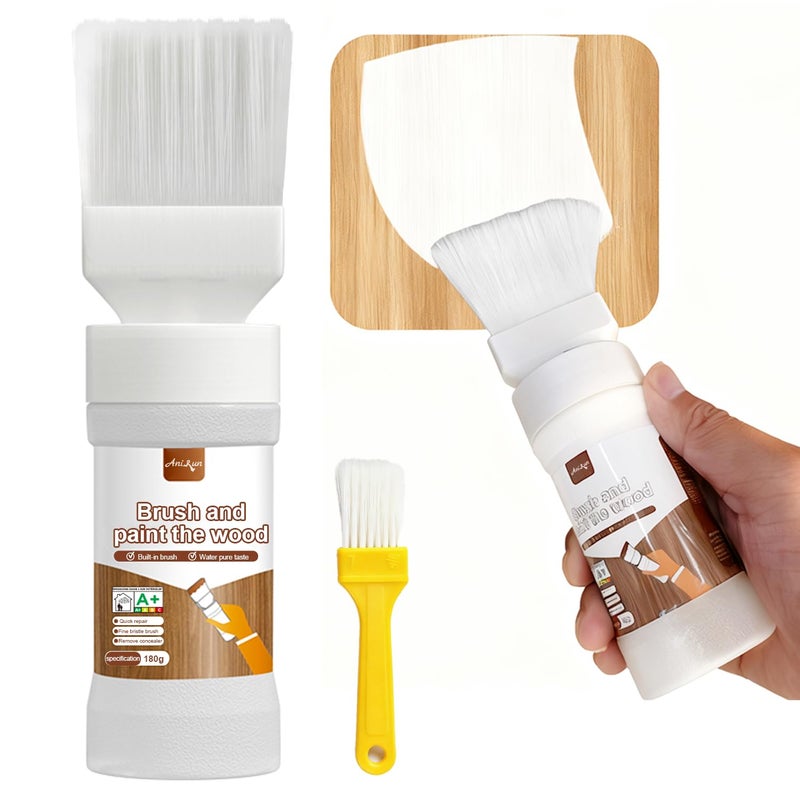 Anirun All-in-One Paint White, Touch-Up Paint for Furniture, Cabinets, Wood, Metal No Sanding, Fast Drying, Water Based Multi Surface, 6.35 oz - Image 1
