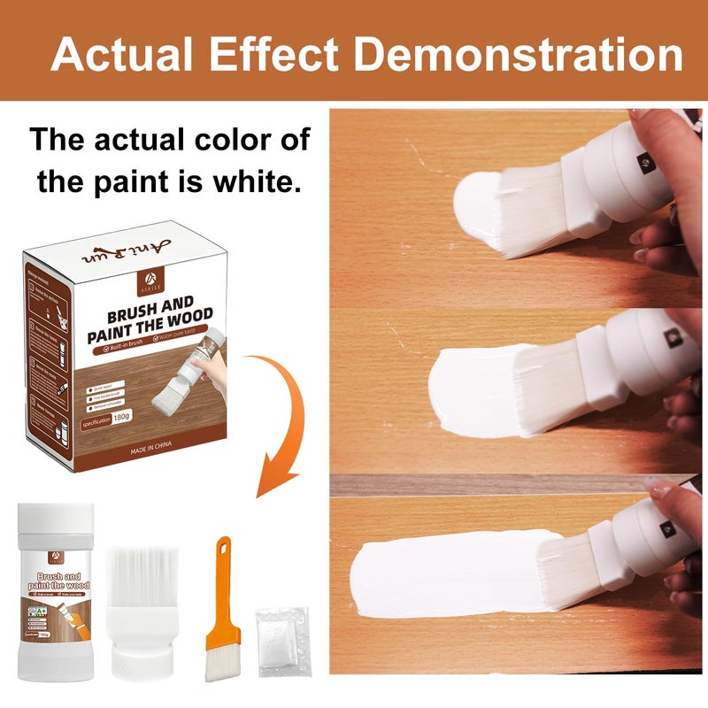 Anirun All-in-One Paint White, Touch-Up Paint for Furniture, Cabinets, Wood, Metal No Sanding, Fast Drying, Water Based Multi Surface, 6.35 oz - Image 4