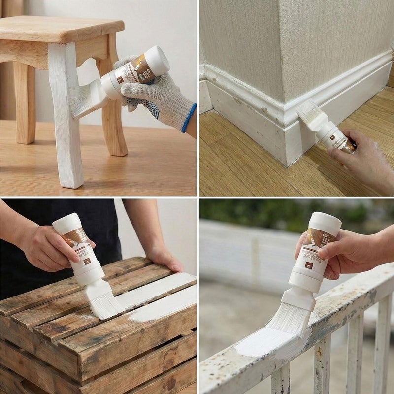 Anirun All-in-One Paint White, Touch-Up Paint for Furniture, Cabinets, Wood, Metal No Sanding, Fast Drying, Water Based Multi Surface, 6.35 oz - Image 2