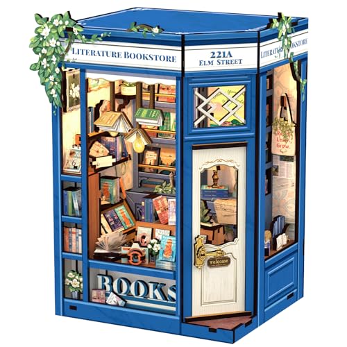 Cutefun Book Nook Kit DIY Miniature Dollhouse Kit for Adults and Teens Mini House Building Kit Library with LED Bookshelf Insert Decor Creative Gifts Literature Bookstore - Image 1