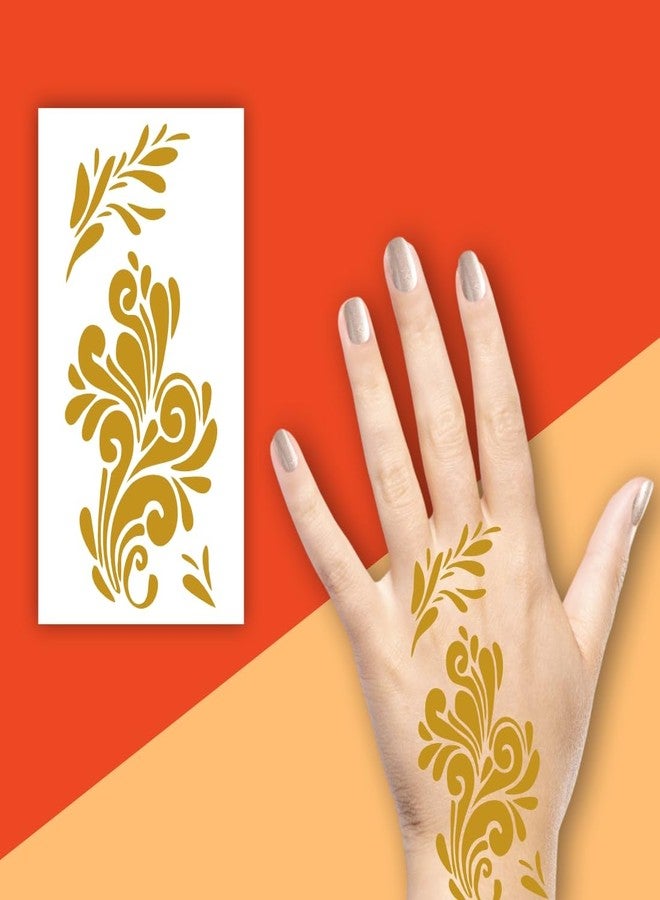 ORDERSHOCK Bold & Stylish Mehndi With Artistic Design For Palm, Simple Mehndi Sticker For Girls & Women - Image 2