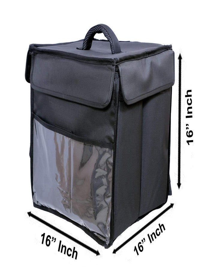 Quaffor Zomato/swiggy/Food Insulated hot/Cold delivery Backpack 16 inch (Black) - Image 2