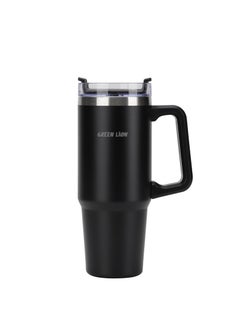 GREEN LION Vacuum Travel Mug 900ml / Extra Wide Opening / Cupholder Friendly / Comfy Handle - Black  - Image 1