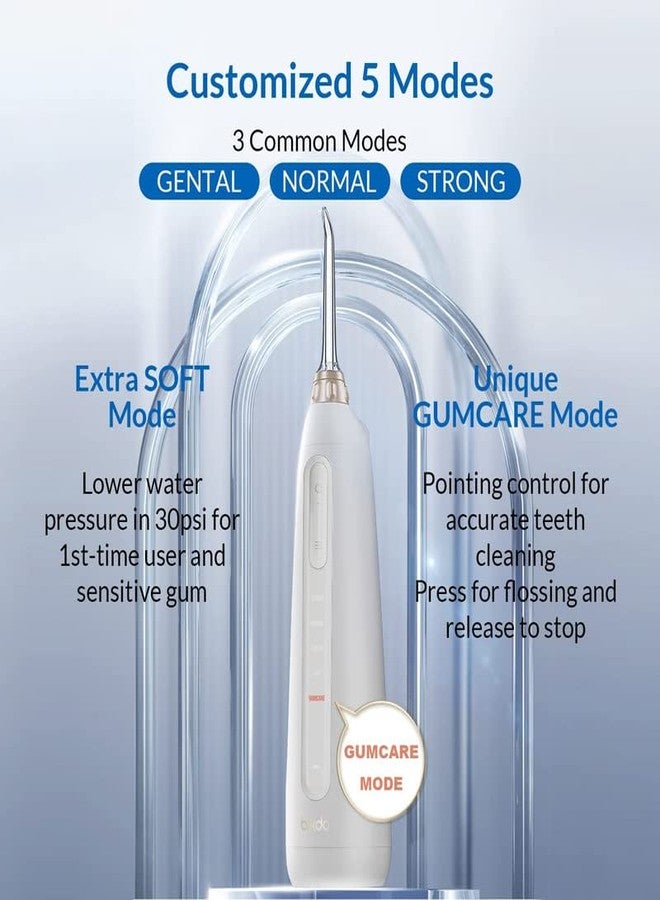 bixdo P50 Premium Smart Water Flosser for Teeth Cordless Easy Cleaning 180ml Tank Magnetic Jet 5 Modes BPA Free IPX7 Pouch with 4 Nozzles Teeth Cleaner for Braces Implants Prevent Plaque Nice Gifts - Image 3