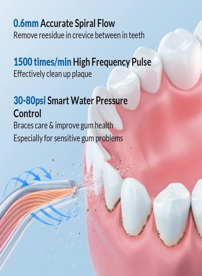 bixdo P50 Premium Smart Water Flosser for Teeth Cordless Easy Cleaning 180ml Tank Magnetic Jet 5 Modes BPA Free IPX7 Pouch with 4 Nozzles Teeth Cleaner for Braces Implants Prevent Plaque Nice Gifts - Image 5