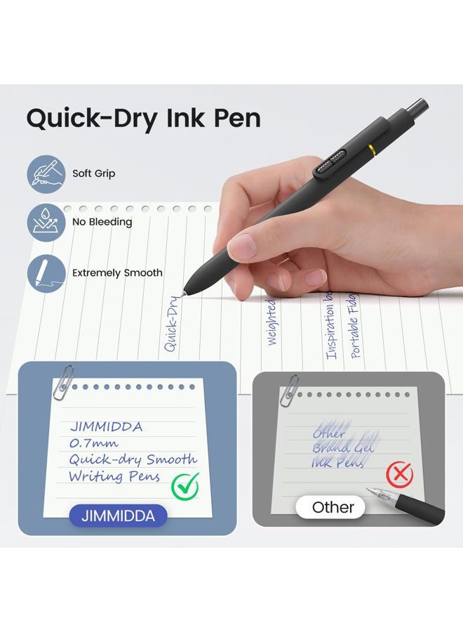 Jimmidda Blue Gel Pens - 8Pcs 0.7mm Medium Point Blue Ink Pens | Smooth Writing - Quick Drying Retractable Fidget Pen for Men Women (Vintage - 8Pcs) - Image 4