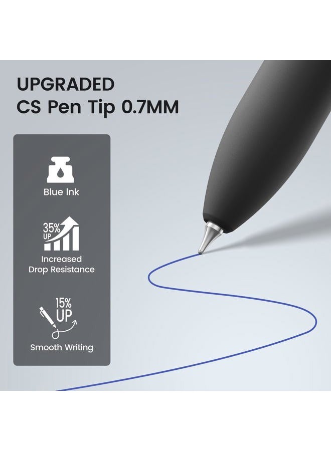 Jimmidda Blue Gel Pens - 8Pcs 0.7mm Medium Point Blue Ink Pens | Smooth Writing - Quick Drying Retractable Fidget Pen for Men Women (Vintage - 8Pcs) - Image 3