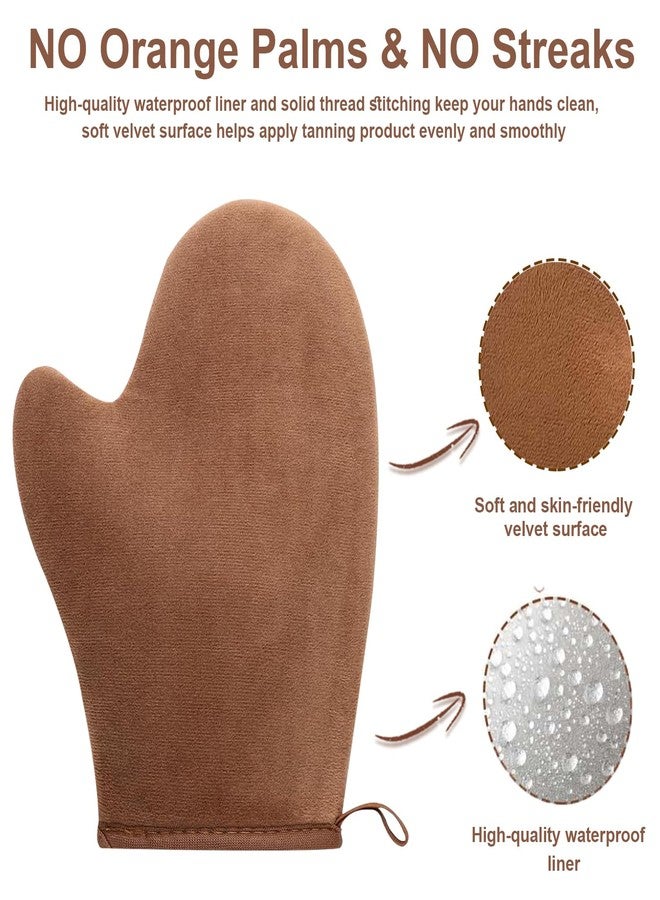 KELILO 2 in 1 Self Tanning Mitt Self Tanner Mitt Tanning Glove Self Tan Mitt and Brush Self Tanning Brush for Self Tan Brush Tanner Brush Kabuki Body Brush for Self Tanner Applicator Tanning Mitt and Brush - Image 3