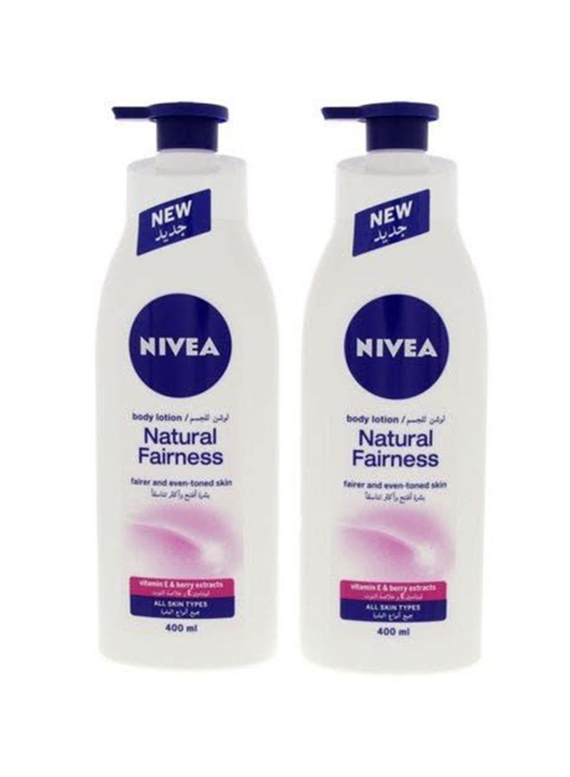 Nivea Natural Fairness Body Lotion, Liquorice And Berry, All Skin Types, 400ml, Pack of 2 White