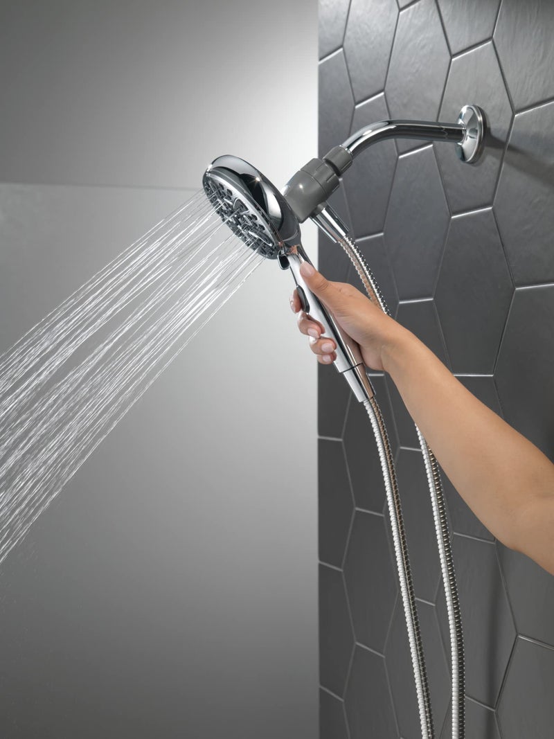 Delta Faucet 6-Spray SureDock Magnetic Shower Head with Handheld Spray, Chrome Shower Head with Hose, Showerheads & Handheld Showers, Handheld Shower Heads, MagnaTite Docking, Chrome 75609 - Image 2