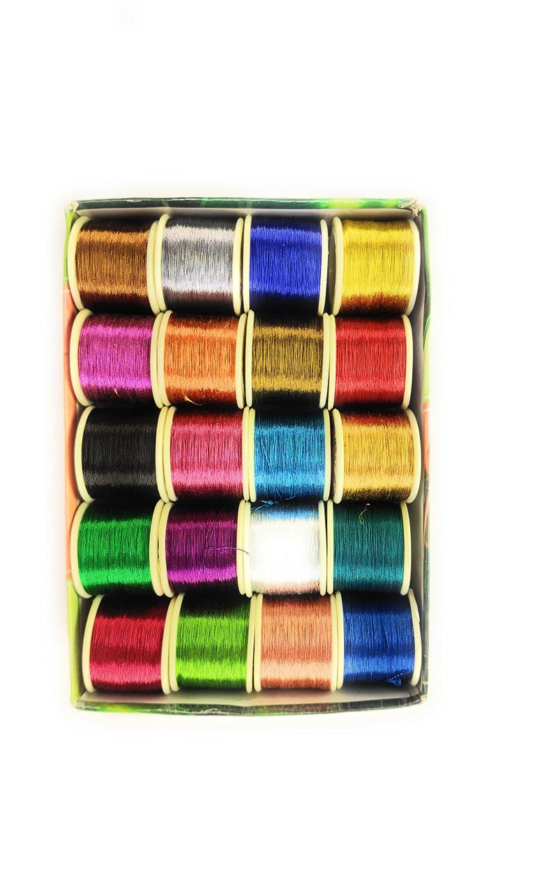 Lecraft Multy Colour Embroidery Metallic zari Threads Gold Colour for aari Work Hand Embroidering 0.1mm Pack of 20 ROLL - Image 2