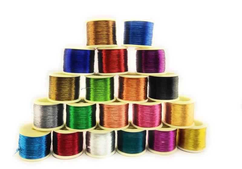 Lecraft Multy Colour Embroidery Metallic zari Threads Gold Colour for aari Work Hand Embroidering 0.1mm Pack of 20 ROLL - Image 1