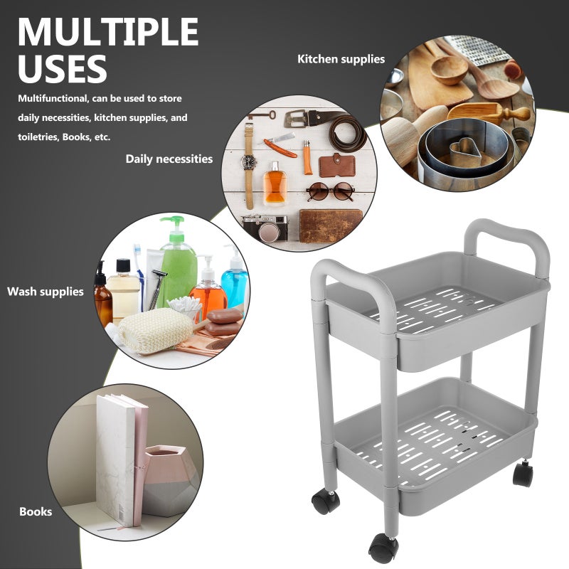 Organization Cart, Multi-Purpose Storage Solution with Wheels for Offices and Kitchens - Image 4