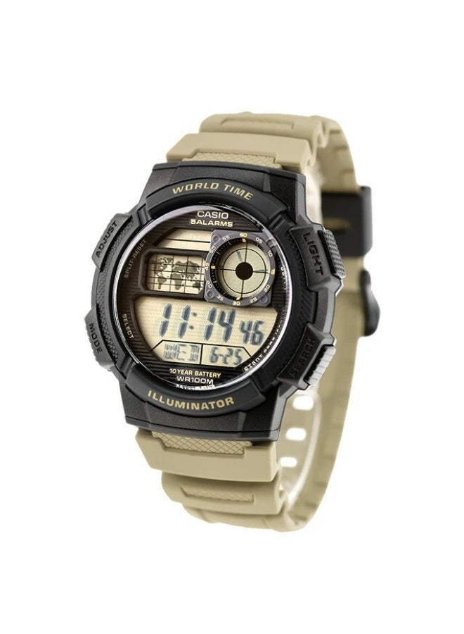 CASIO Digital Men's Watch AE‑1000W‑5AVDF, 48.2mm Black Digital Dial, Resin Case & Bio‑Based Resin Band, 100 m WR, Long Life Battery - Image 2