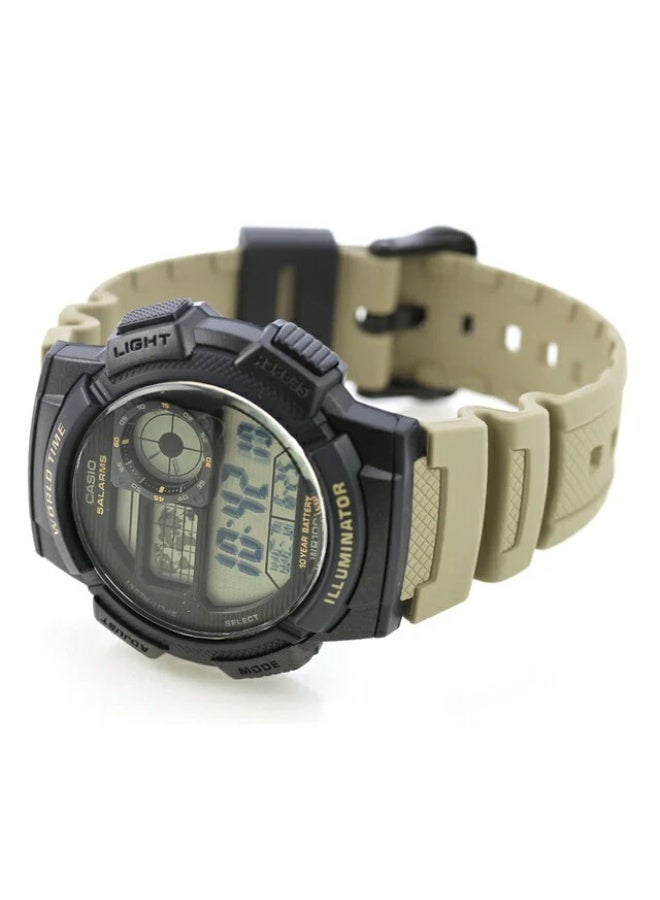 CASIO Digital Men's Watch AE‑1000W‑5AVDF, 48.2mm Black Digital Dial, Resin Case & Bio‑Based Resin Band, 100 m WR, Long Life Battery - Image 4