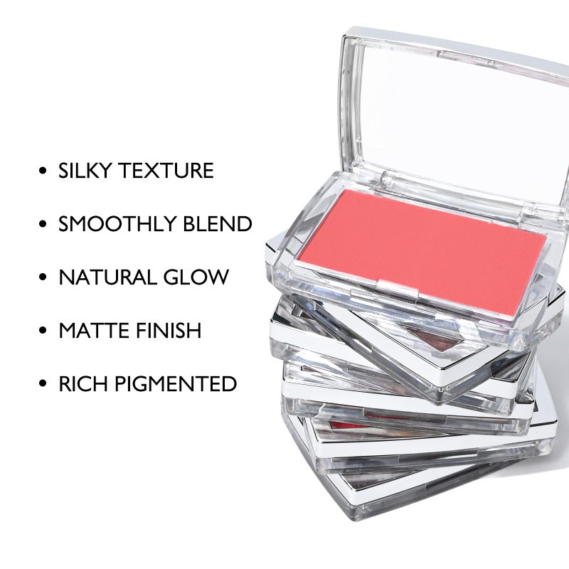KYDA Powder Blush, Radiant Glow Face Blusher, Blendable Formula, Lasting Moisturizing, Ultra Fine Lightweight Texture, Cherry - Image 2