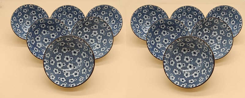 P Plus Fire Ceramic Cereal Dessert Bowls Ceramic Bowl Set for Soup, Dessert, Fruits, Salad, Noodle, Ramen Set of Serving Bowls (Pack of 12) - Image 1