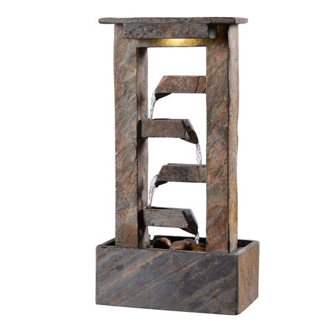 Kenroy Home 51046SL Channel Indoor Table Fountain with Green Finish Rustic Style 19 Height 10 Width 6 Depth