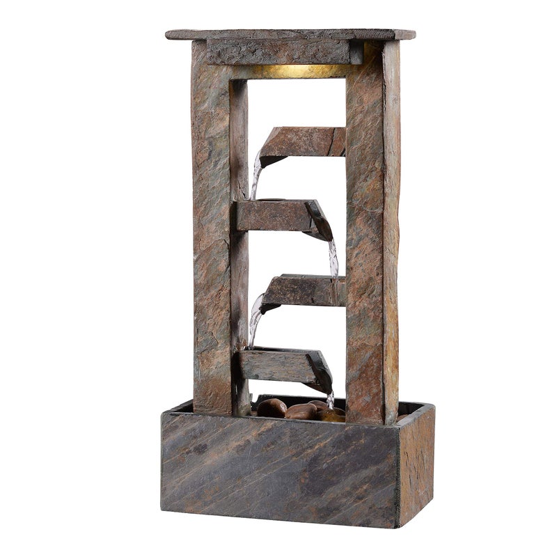 Kenroy Home Kenroy Home 51046SL Channel Indoor Table Fountain with Green Finish Rustic Style 19 Height 10 Width 6 Depth 