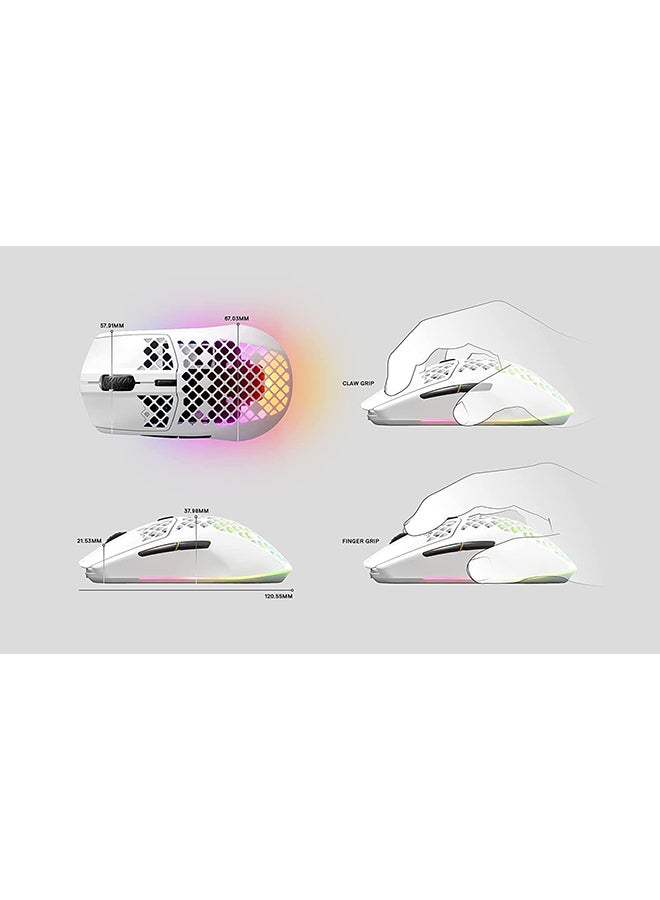 steelseries Aerox 3 Wireless Gaming Mouse - White - Image 4