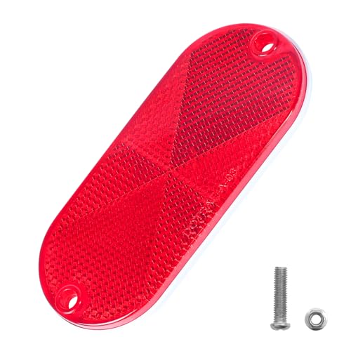 Yinaolan 10 Pack 4.5 Inch Red Screw on Reflectors, DOT SAE Approval Road Safety Fence Gate Posts Rear Reflectors for Mailboxes Driveway Trailer Caravan Tunnels Truck Tractor Boat Lorry Motorcycle - Image 4