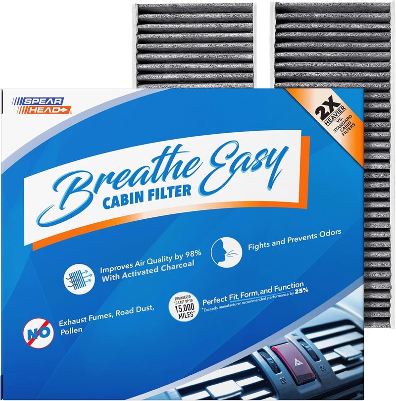 SPEARHEAD Odor Defense Breathe Easy AC & Heater Cabin Filter | Fits Frontier, NV1500/2500/3500, Pathfinder, Xterra, Equator Like OEM | Up to 25% Longer Lasting w/Activated Carbon (BE-553) - Image 1
