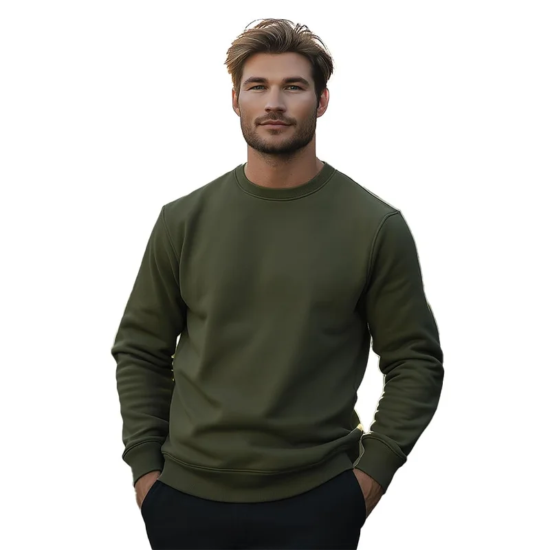 NOBERO Men Olive Green Regular Sweatshirt