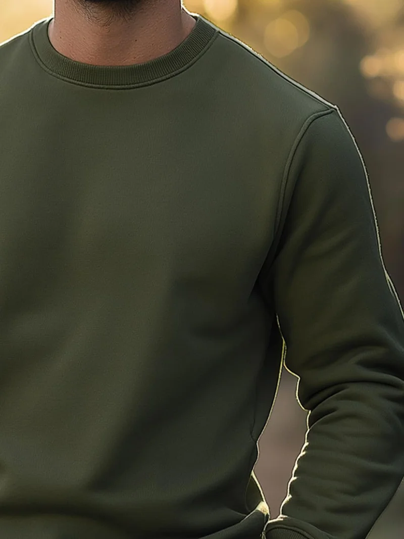 NOBERO  Men Olive Green Regular Sweatshirt for Men | Best Price UAE