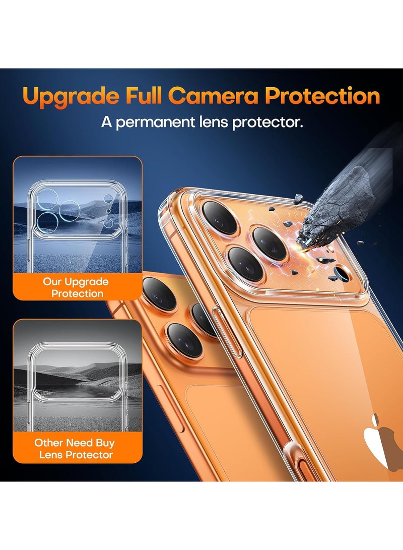 general Case for iPhone 17 Pro Max with 1-piece screen protector, full camera lens protection, shockproof transparent rear bumper phone case - - Image 4