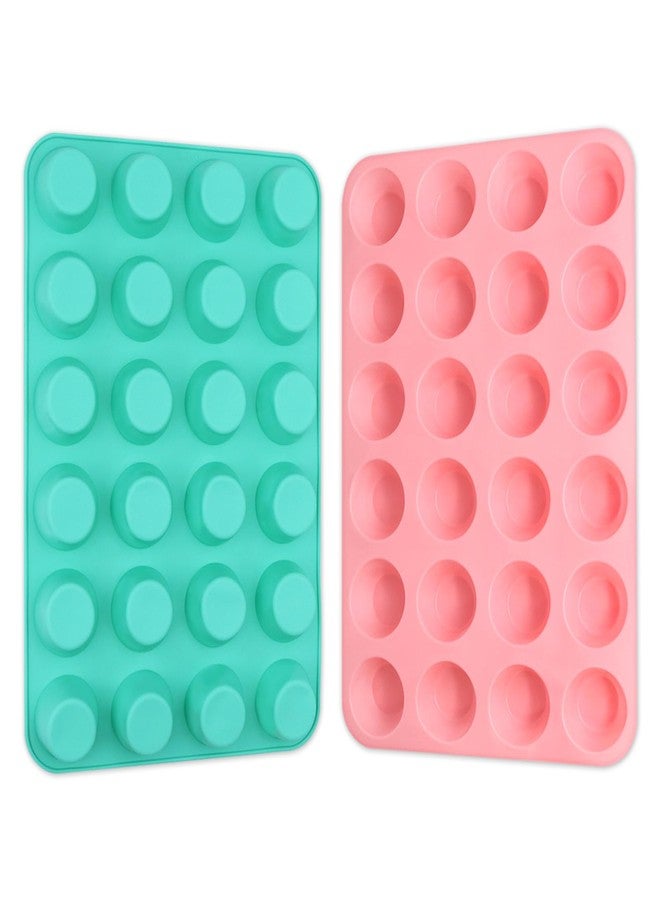 Goalfly 2PCS Silicone Mini Muffin Pan, 24 Cups Cupcake Pan for Baking, Mini Muffin Baking Pan for Cakes, Tart - Image 1