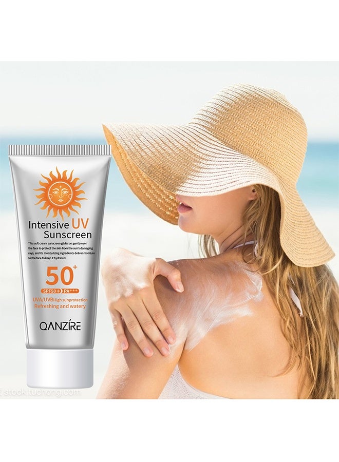 QANZIRE SPF50+ PA+++ Sunscreen,Face Sunscreen Even ment Perfector ment Control Sun Fluid , High UVA/UVB Protection,  Reduces ment Spots - Image 2
