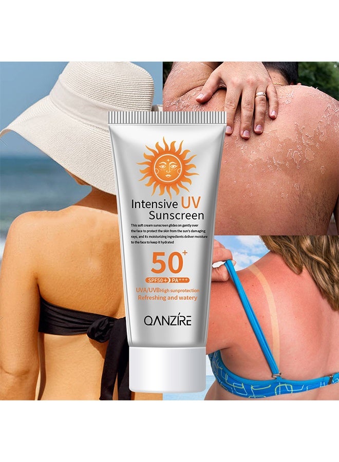 QANZIRE SPF50+ PA+++ Sunscreen,Face Sunscreen Even ment Perfector ment Control Sun Fluid , High UVA/UVB Protection,  Reduces ment Spots - Image 3
