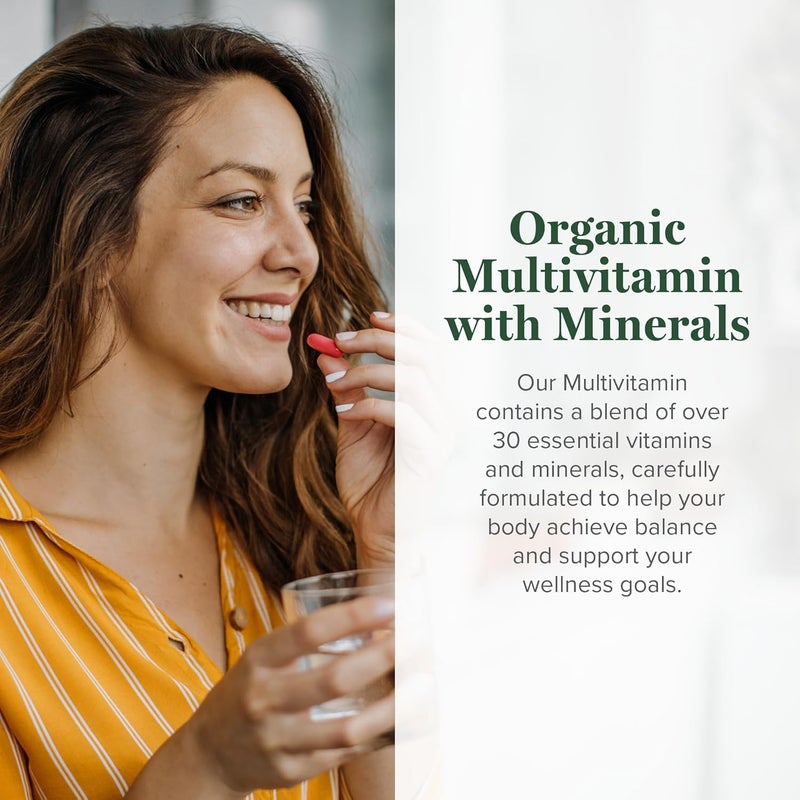 Global Healing Center  USDA Organic Multivitamin for Women  Men  Vitamins Include A C D  More for Your Overall Health  Wellness Needs  Complete Daily Multi Vitamin Nourishment 120 Capsules - Image 2